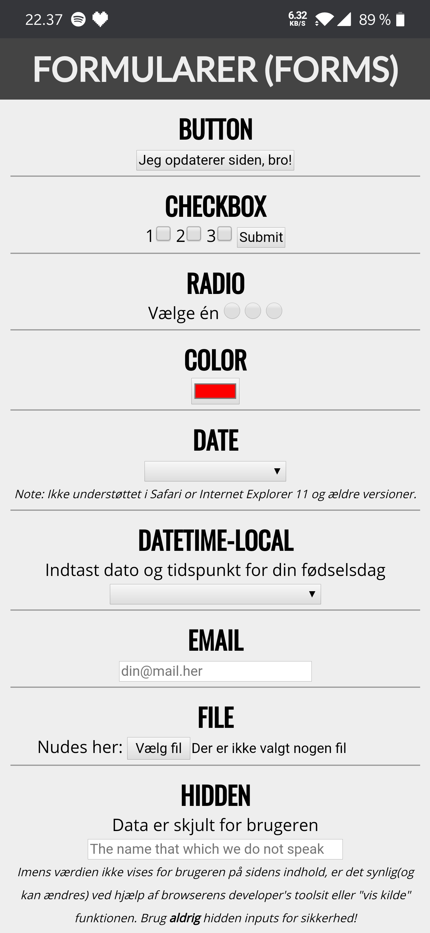 Preview til vores projekt